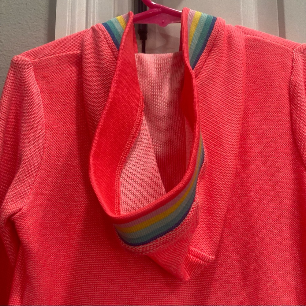 Billieblush girls neon colored light weight hooded zip up jacket in size 4 VGUC - Picture 5 of 8